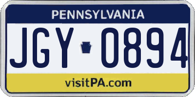 PA license plate JGY0894