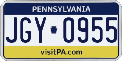 PA license plate JGY0955