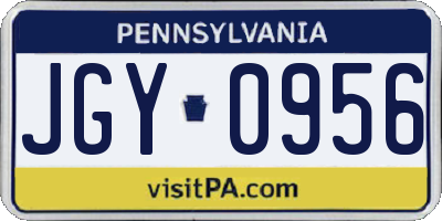 PA license plate JGY0956