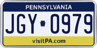 PA license plate JGY0979