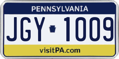 PA license plate JGY1009