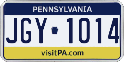 PA license plate JGY1014