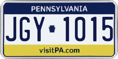 PA license plate JGY1015