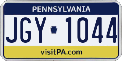 PA license plate JGY1044