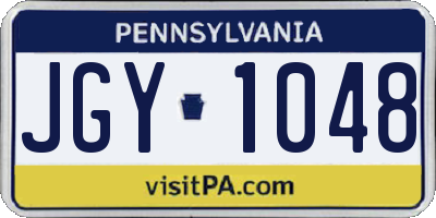 PA license plate JGY1048