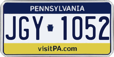 PA license plate JGY1052