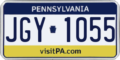 PA license plate JGY1055