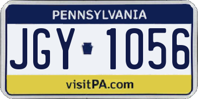 PA license plate JGY1056