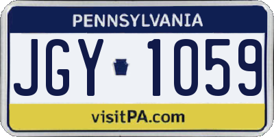PA license plate JGY1059