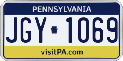 PA license plate JGY1069
