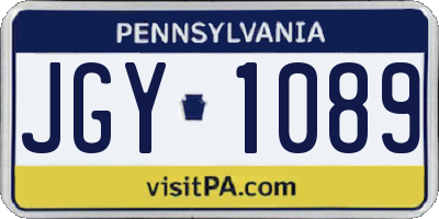 PA license plate JGY1089