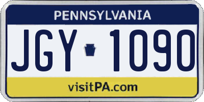 PA license plate JGY1090