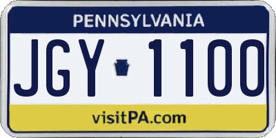 PA license plate JGY1100