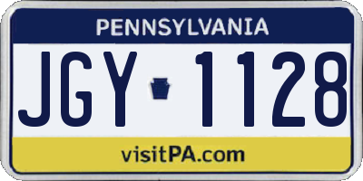 PA license plate JGY1128