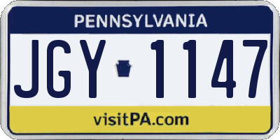 PA license plate JGY1147
