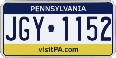 PA license plate JGY1152
