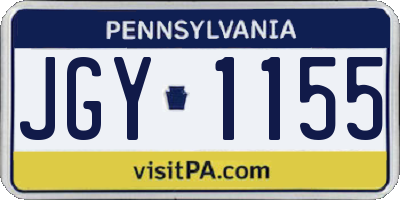 PA license plate JGY1155