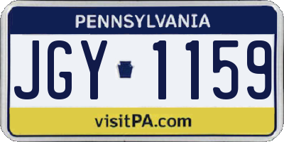 PA license plate JGY1159