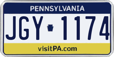 PA license plate JGY1174