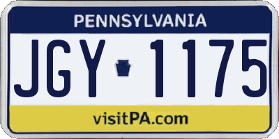 PA license plate JGY1175