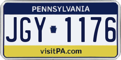 PA license plate JGY1176