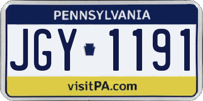 PA license plate JGY1191