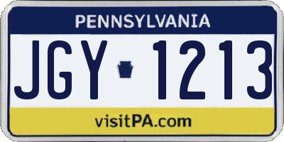 PA license plate JGY1213