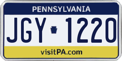 PA license plate JGY1220