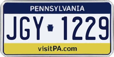 PA license plate JGY1229