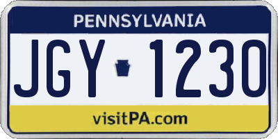 PA license plate JGY1230