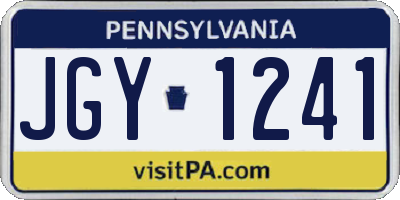 PA license plate JGY1241