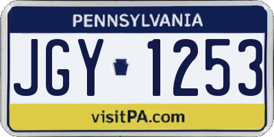 PA license plate JGY1253