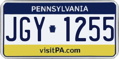 PA license plate JGY1255
