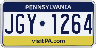 PA license plate JGY1264
