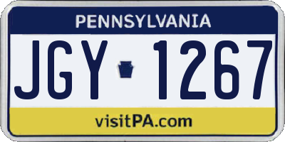 PA license plate JGY1267