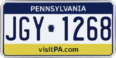PA license plate JGY1268