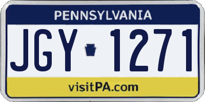 PA license plate JGY1271
