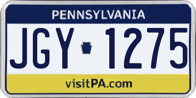 PA license plate JGY1275