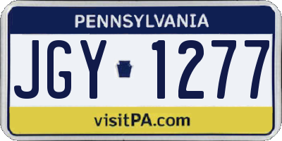 PA license plate JGY1277