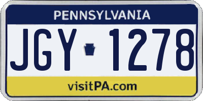 PA license plate JGY1278