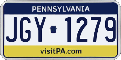 PA license plate JGY1279