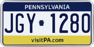 PA license plate JGY1280
