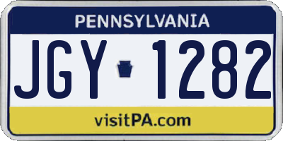 PA license plate JGY1282
