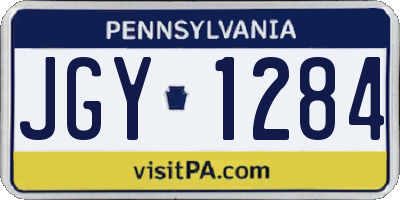 PA license plate JGY1284