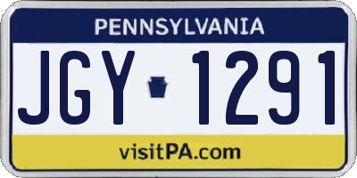 PA license plate JGY1291