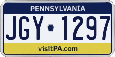 PA license plate JGY1297