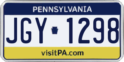 PA license plate JGY1298