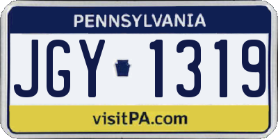 PA license plate JGY1319