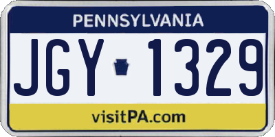 PA license plate JGY1329