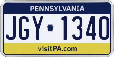 PA license plate JGY1340